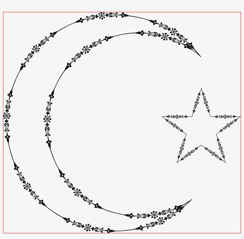 Inspirational Fancy Border Png - Star And Crescent, transparent png