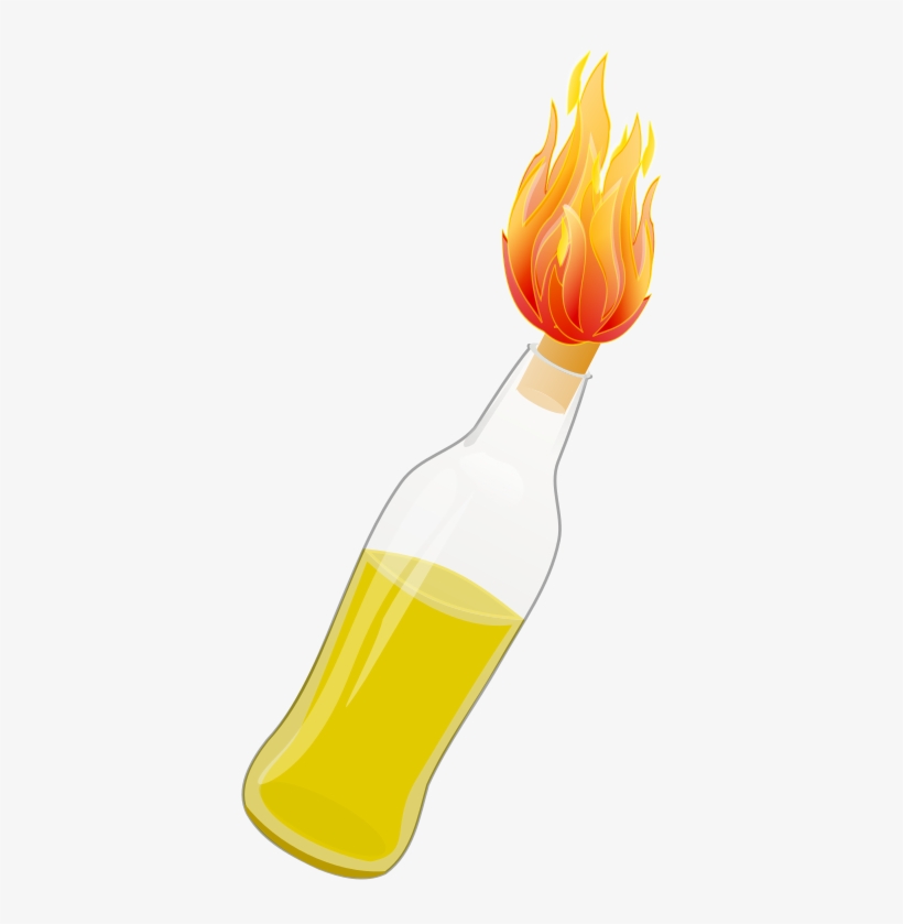 Medium Image - Botella Con Alcohol Y Fuego, transparent png