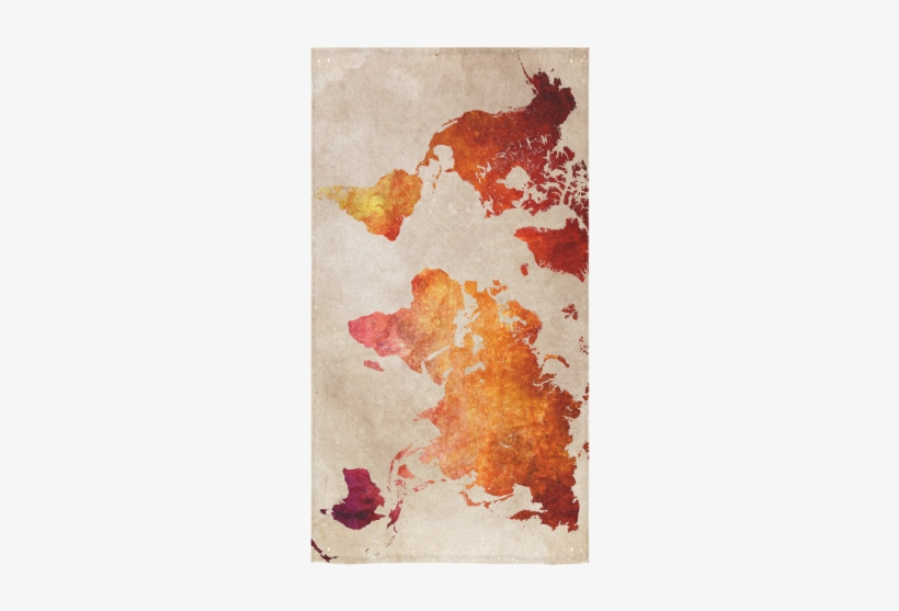 World Map 33 Bath Towel 30"x56" - Red World Map Canvas Print - Small By Jbjart, transparent png