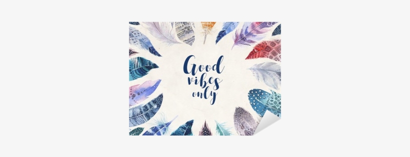 Hand Drawn Watercolor Paintings Vibrant Feather Background - Official Kristina Kvilis Feathers Good Vibes Soft Gel, transparent png