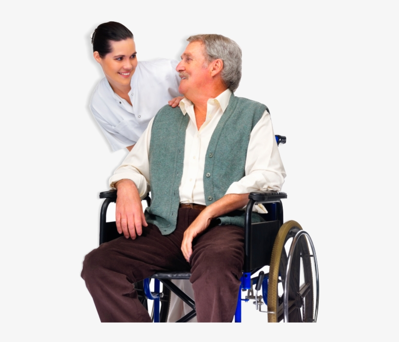 Nurse And Man On A Wheelchair - Health Care, transparent png