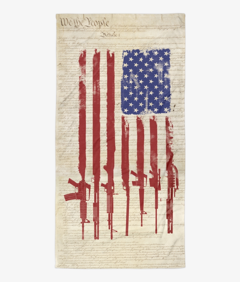 Us Constitution Gun Flag Beach Towel, transparent png