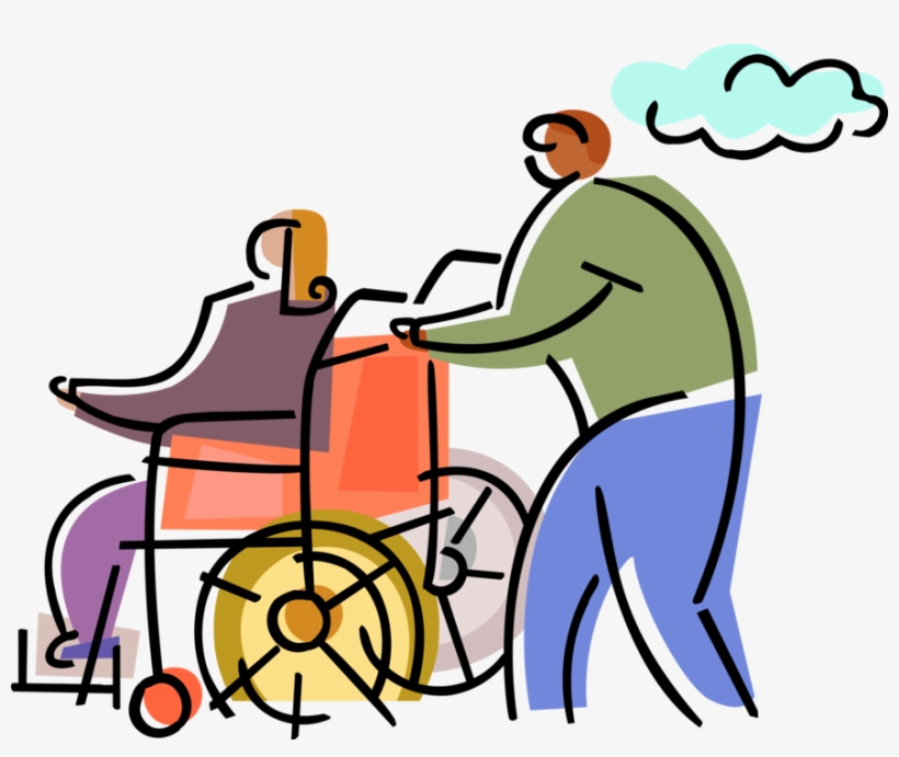 Vector Illustration Of Hospital Patient In Handicapped - Illustration, transparent png