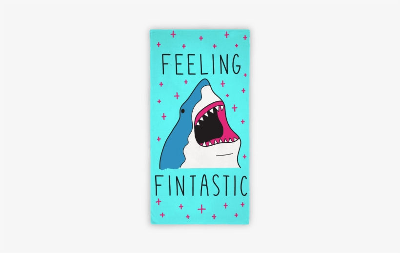 Feeling Fintastic Beach Towel - Christmas Shark Puns, transparent png