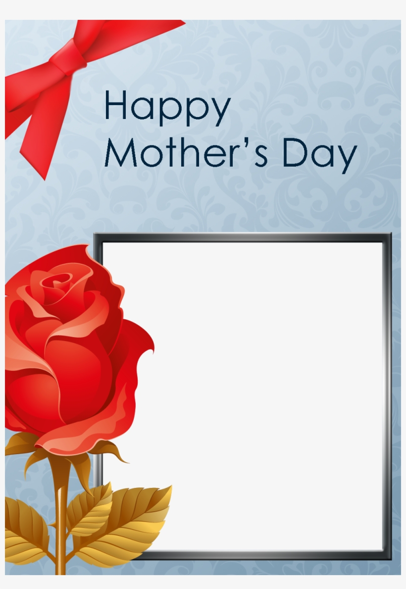 Red Rose Photo Card - Mother's Day Card Frame, transparent png