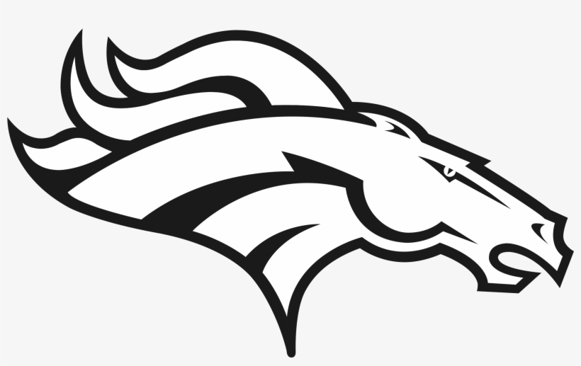 Jpg Free Download Bronco Drawing Black And White - Denver Broncos Logo Black And White, transparent png