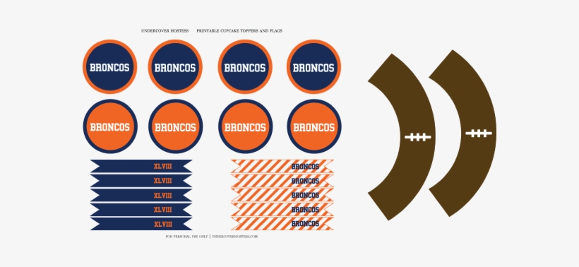 Broncos Printable Cupcake Wrappers, Cupcake Toppers - Denver Broncos, transparent png