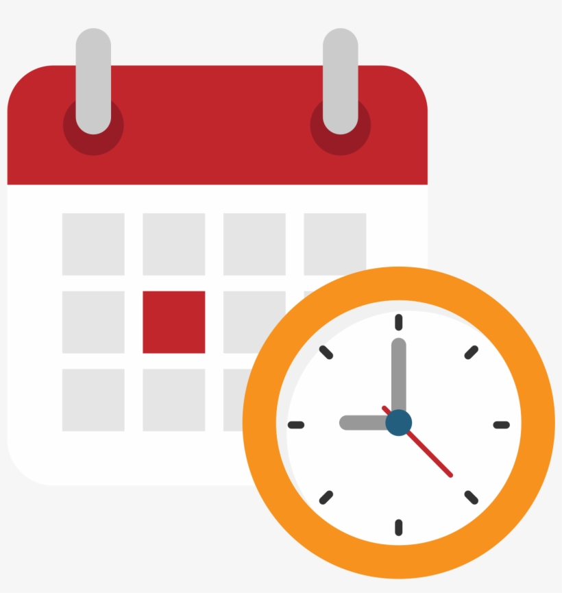 Open - Clock And Calendar Flat Art, transparent png