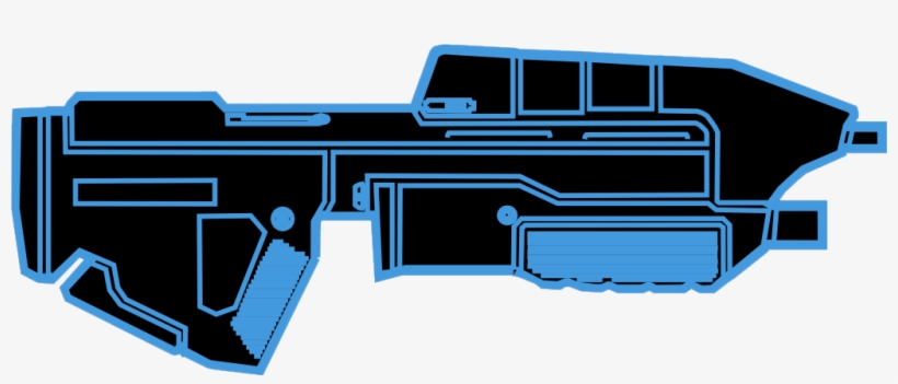 Assault-rifle - Halo Blue Assault Rifle, transparent png
