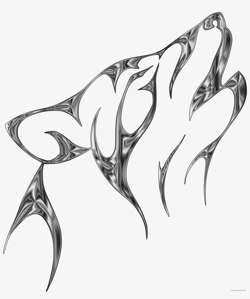 Silver Wolf Animal Free - Wolf Clip Art Black And White, transparent png