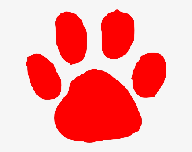 Red Paw Print Png, transparent png