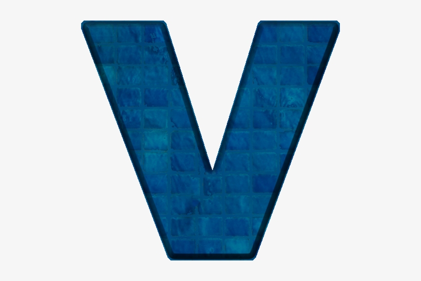 Letter V In Blue, transparent png