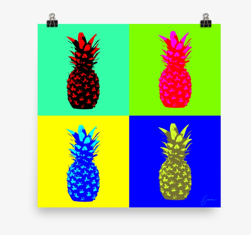 Image Of Andy Warhol Inspired Pineapple Wall Art - Art, transparent png