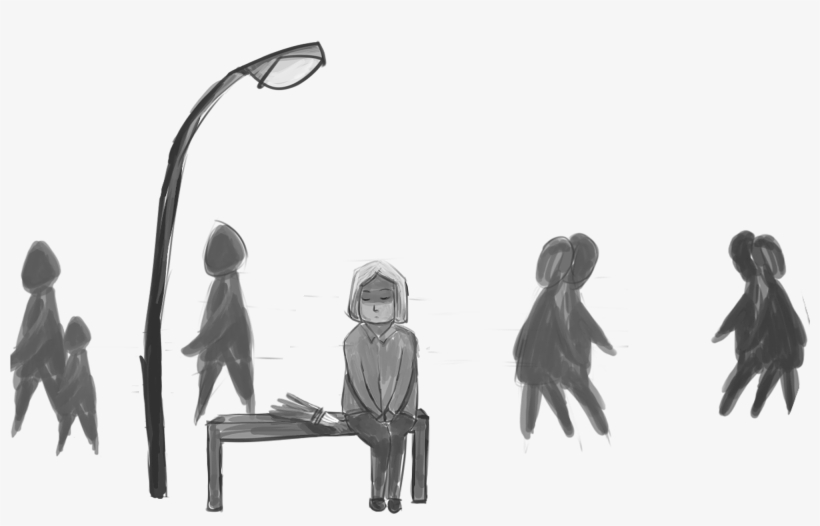 Black Hand Drawn Character Silhouette - Silhouette, transparent png