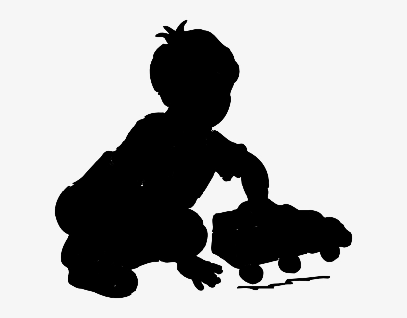 Boy Playing Silhouette Clip Art - Child Playing Silhouette, transparent png