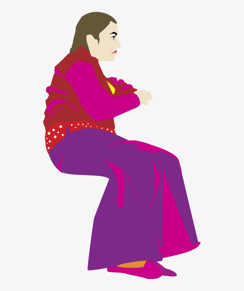 Lady, Silhouette, Woman, Girl, Sit, Sitting - Clip Art, transparent png