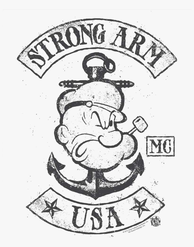 Popeye Strong Arm Mc Men's Regular Fit T-shirt - Popeye Custom Strong Arm Mc Premium Ultra-soft Junior's, transparent png
