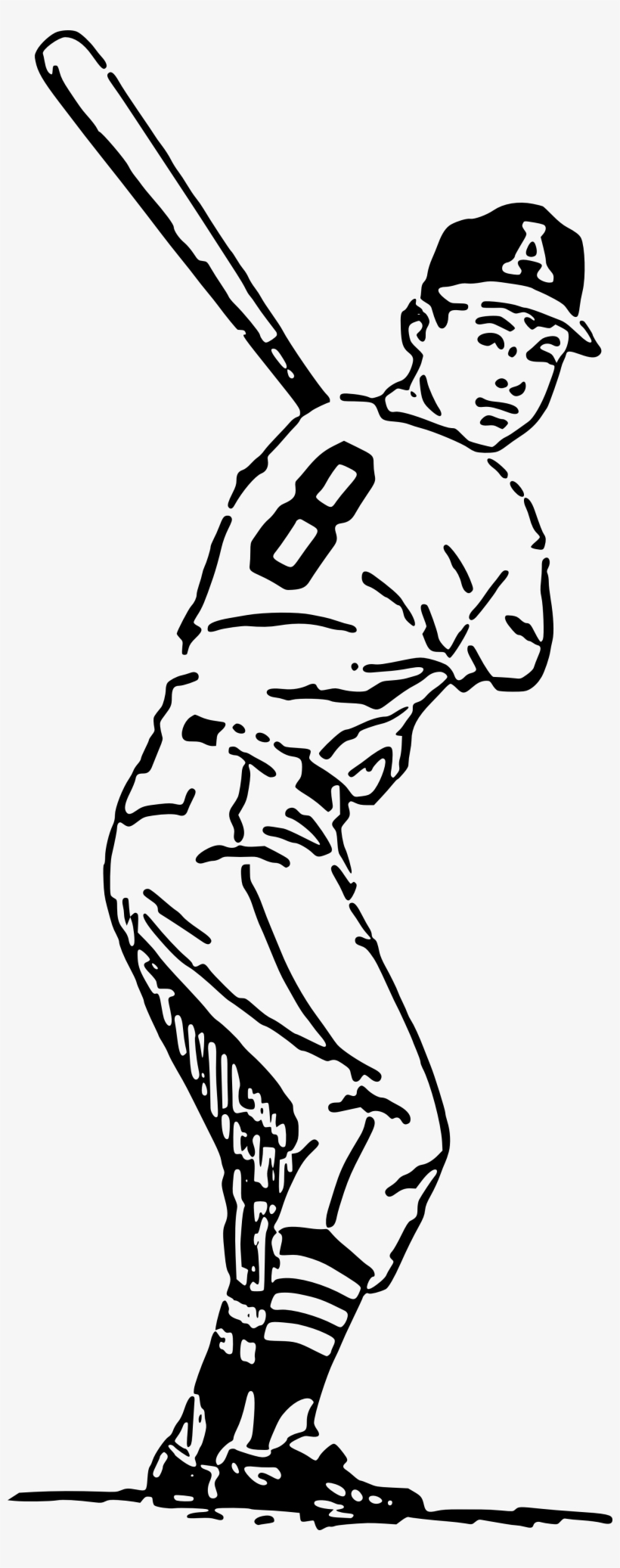 Baseball Sport Red Laces Transparent Image - Baseball Player Black And White, transparent png