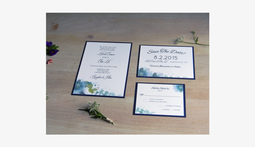 Gorgeous Watercolor Flowers With Navy Accent Wedding - Salamander, transparent png