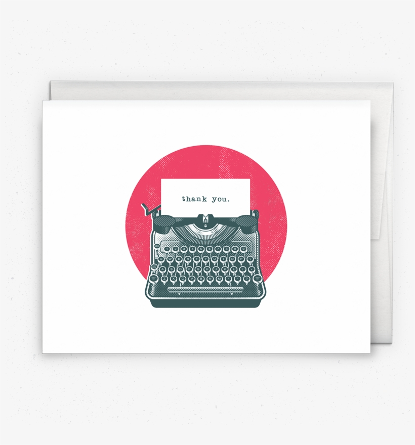 Thank You Typewriter Card - Smiley, transparent png
