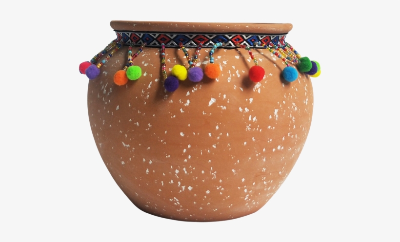 Bright Pompom Terracotta Squat Planter 15cm - Terracotta, transparent png
