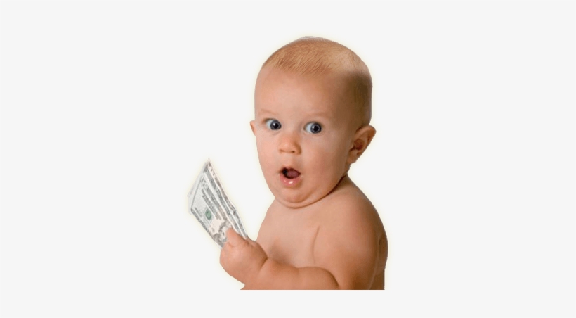 Baby Holding Cash - Surprised Baby Face Png, transparent png