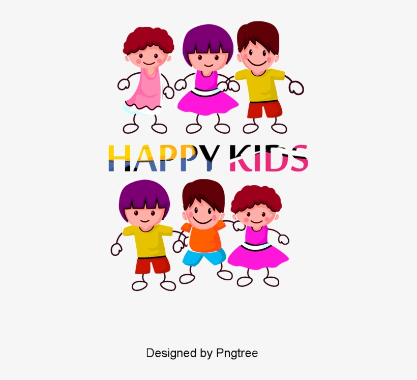 Happy Kids Vector Collection, Hand Painted, Boy, Girl - Psd, transparent png