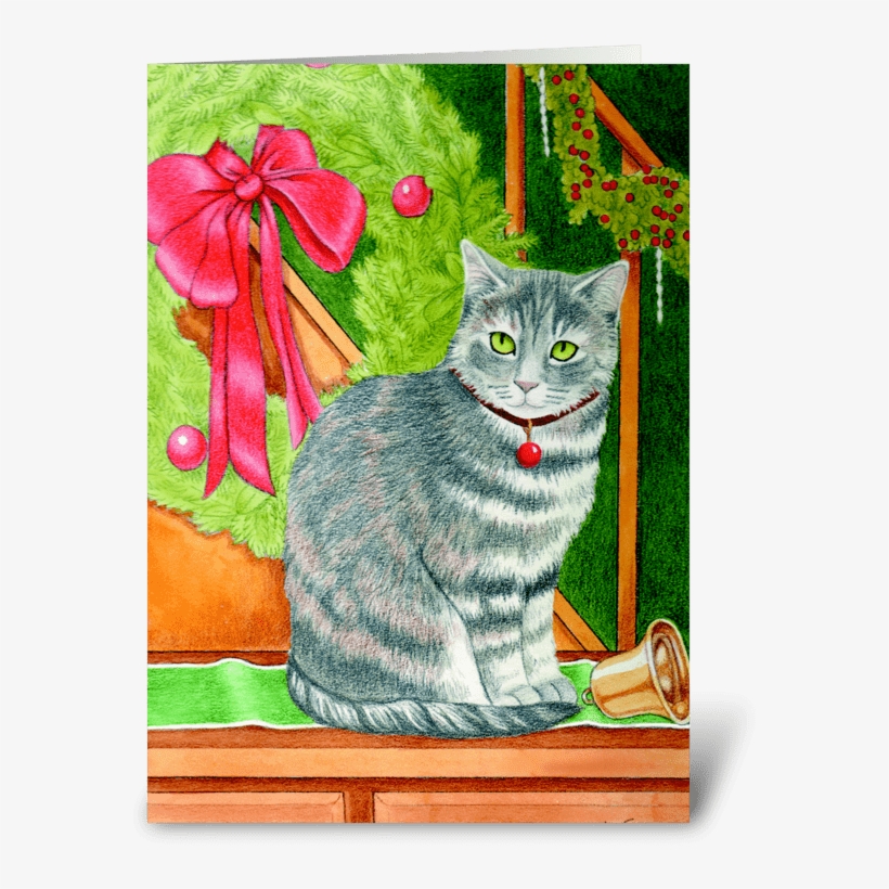 Christmas Cat Greeting Card - Pet, transparent png