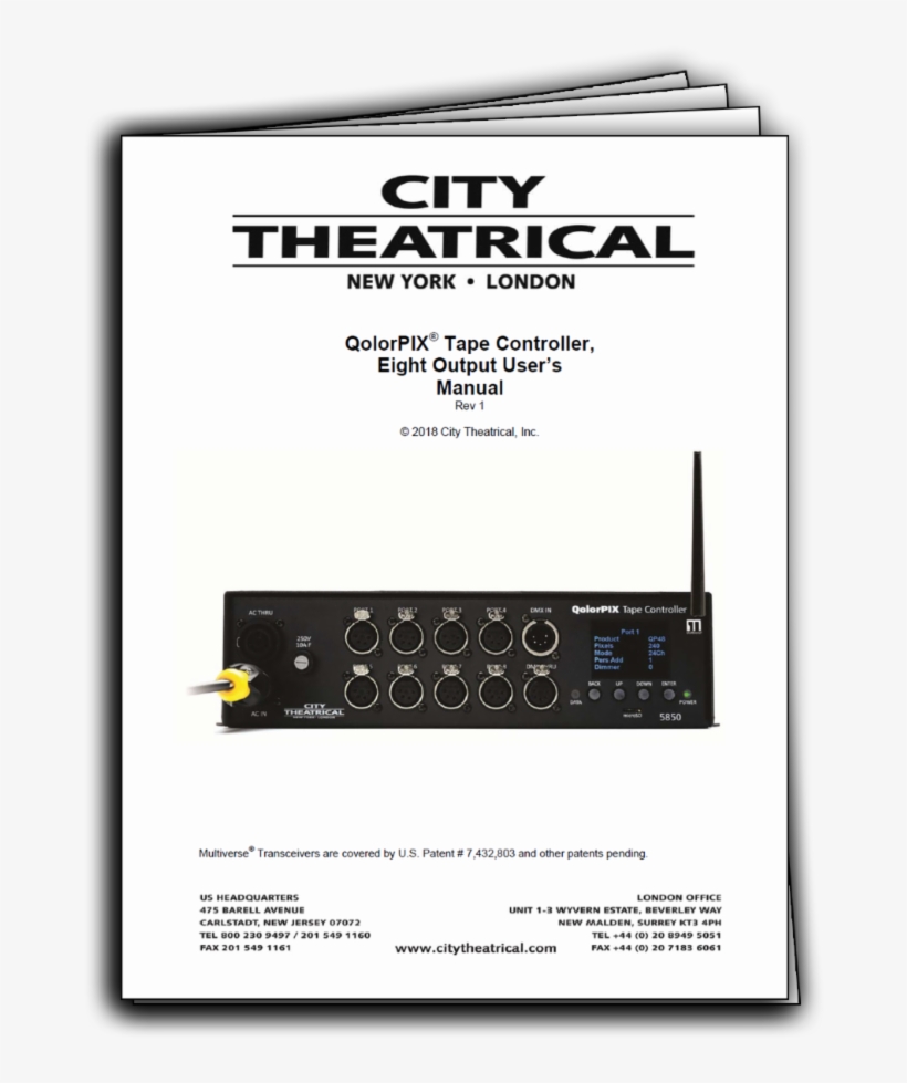 Qolorpix Tape Controller User's Manual - City Theatrical, transparent png