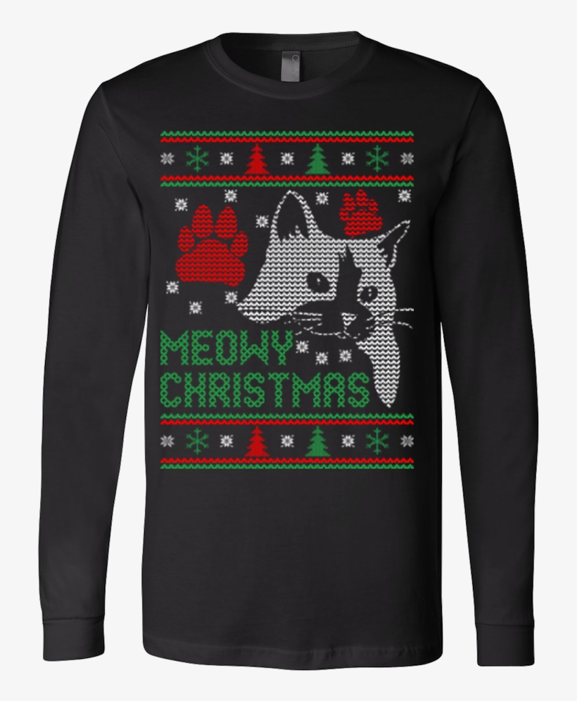 Meowy Christmas Cat Ugly Christmas Sweater Xmas - Best Gift - Ugly Meowy Christmas Hoodie/t-shirt/mug, transparent png