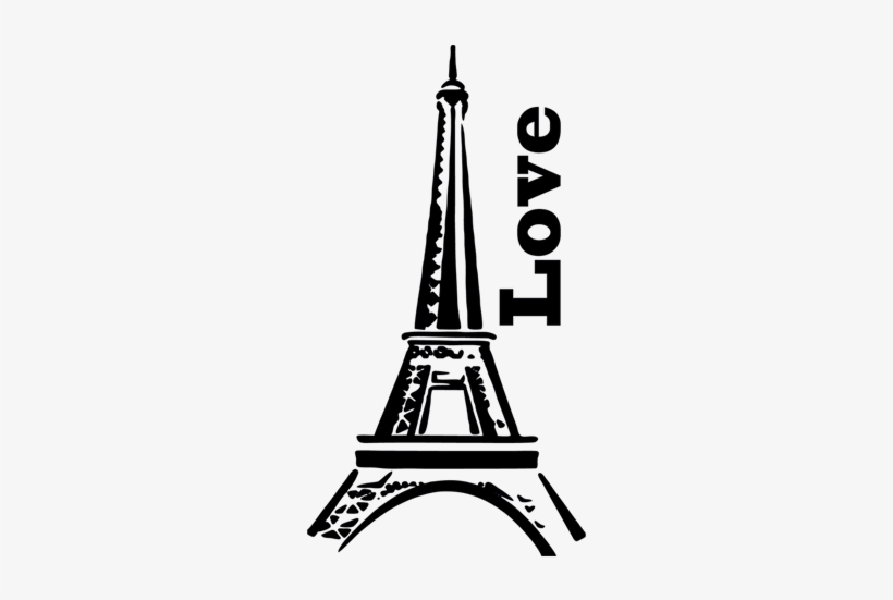 Este Romántico Vinilo Decorativo Une Dos De Los Mayores - Eiffel Tower Clip Art, transparent png