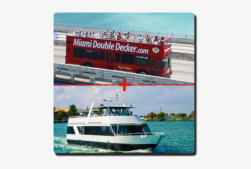 City Tour Boat Tour Combo - 305 Double Decker Miami, transparent png