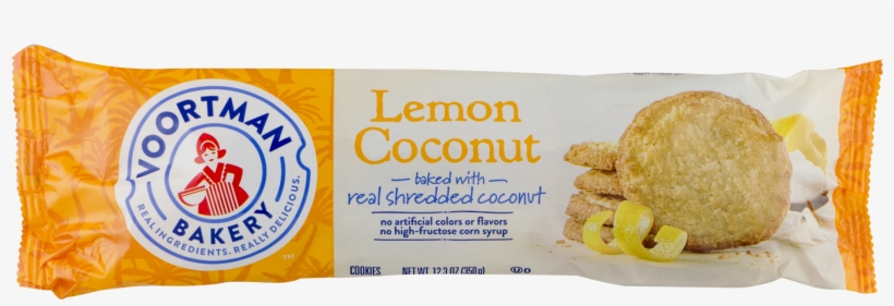 Shredded Coconut Png - Voortman Lemon Wafers - 14.1 Oz Packet, transparent png