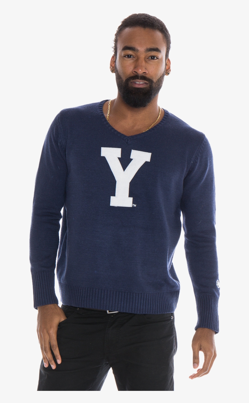 Brigham Young University Men's V-neck Sweater - Long-sleeved T-shirt, transparent png