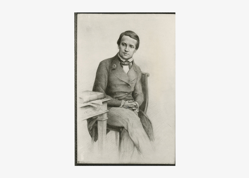 Louis Pasteur As A Young Man Biographies Famous People - Giclee Painting: Portrait Of Louis Pasteur, 61x41cm., transparent png