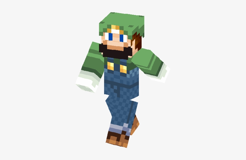 Luigi With Blue Eyes Skin - Minecraft Luigi Skin Png, transparent png