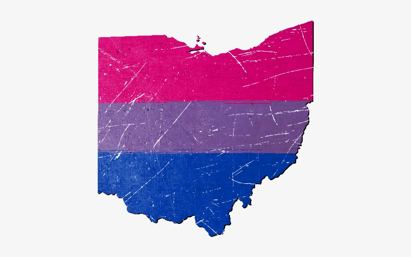 Ohio Silhouette Bisexual Pride Flag - Map Of Ohio, transparent png
