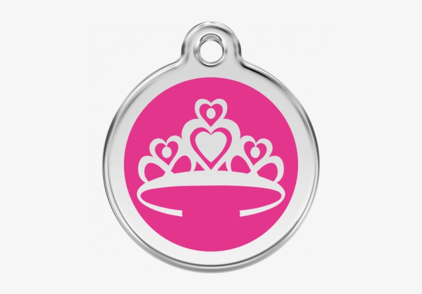 Hot Pink Tiara 38mm Pet Tag By Red Dingo - Red Dingo Crown Pet Id Tag - Red, transparent png