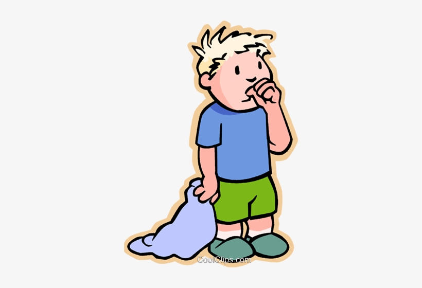 Boy With Security Blanket, Sucking Thumb Royalty Free - Thumbsucking Clipart Png, transparent png