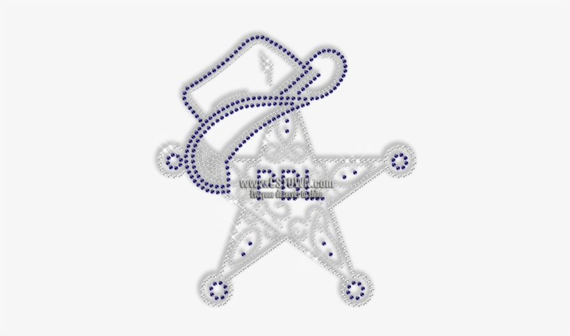 Cowboy Star Image Hotfix Rhinestone Design - Hotfix, transparent png
