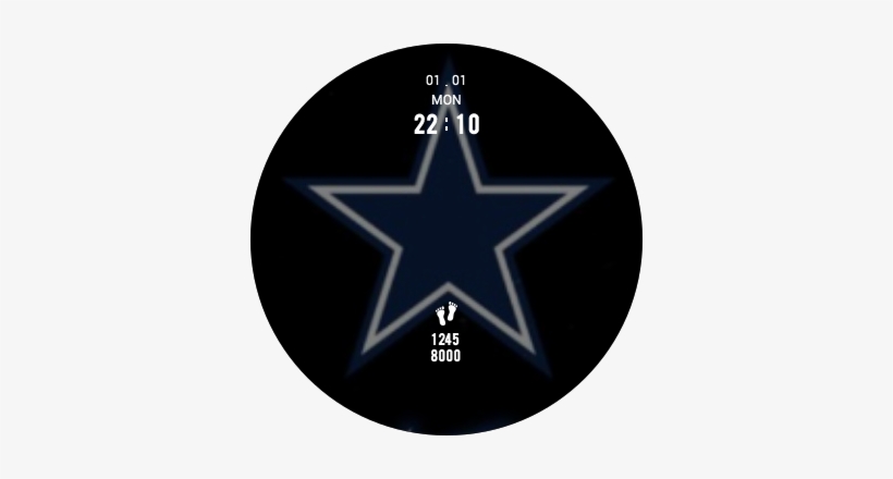 Cowboys Star Watch Face Preview, transparent png