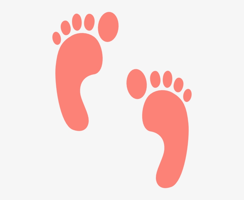 Coral Foot Prints Clip Art At Clker - Right Footprint, transparent png