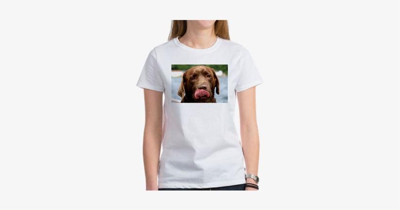 Chocolate Lab Lickin Women's Classic White T-shirt - Funny 5th Wedding Anniversary, transparent png