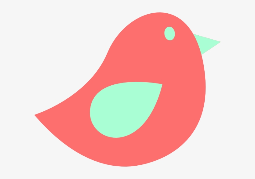 Coral And Mint Bird Clip Art - Mint Green And Coral Cliparts, transparent png