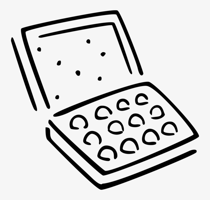 Vector Illustration Of Box Of Candy Confection Chocolates - Line Art, transparent png