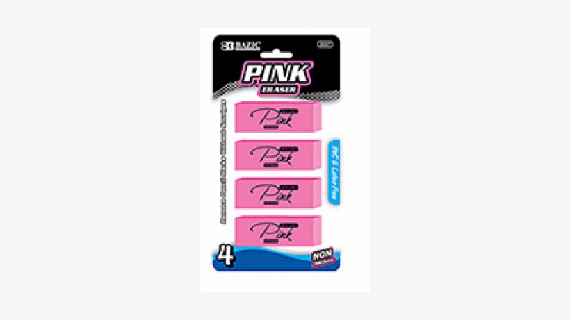 Bazic Pink Bevel Eraser (4/pack), transparent png