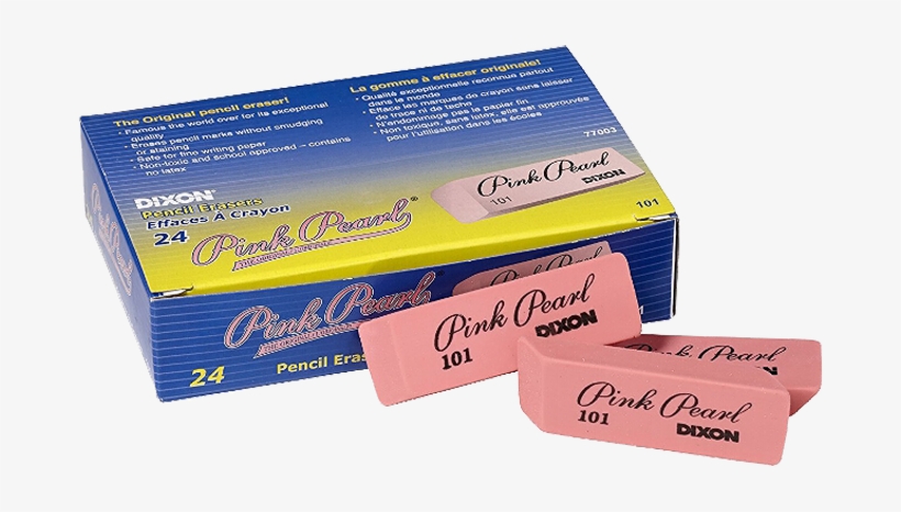 Dixonâ® Pink Pearl Eraser 24\box - Carton, transparent png