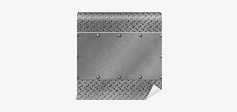 A Metal Background With Tread Plate And Rivets Wall - Tattoos Metal Rivets, transparent png