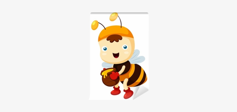 Illustration Of Cartoon Bee Vector Wall Mural • Pixers® - Illustration, transparent png