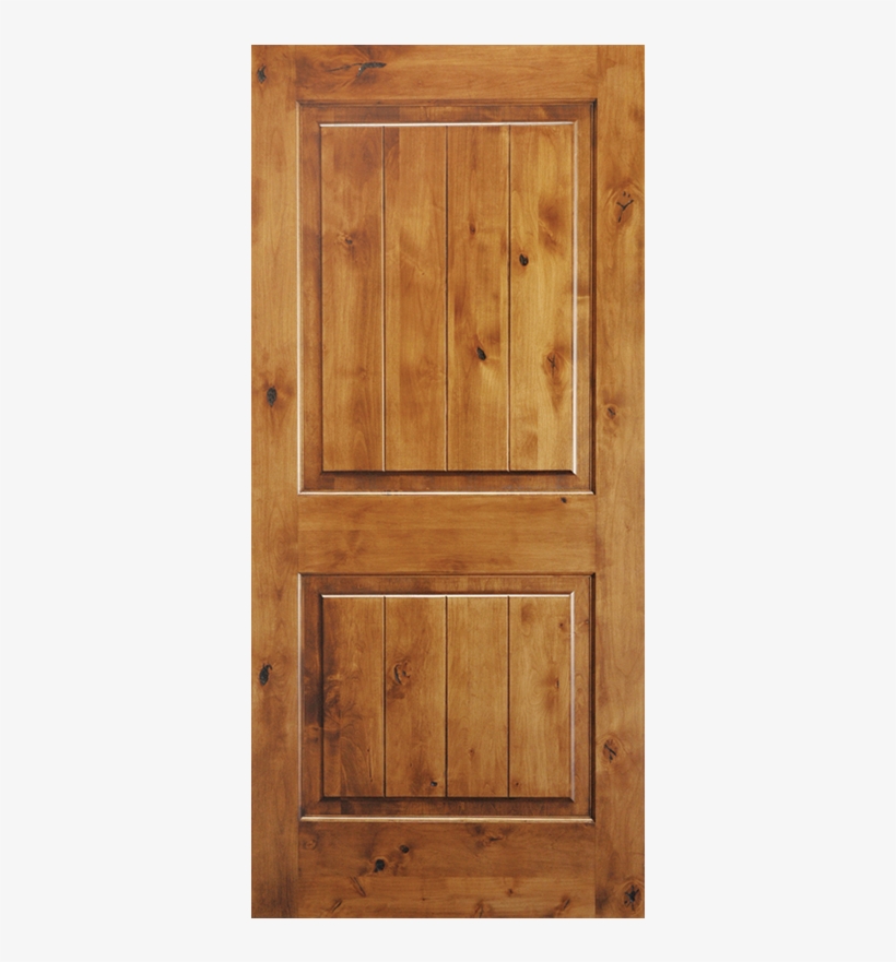 Krosswood Knotty Alder 2 Panel Square Top With V Groove - Krosswood Doors 53 In. X 81.625 In. Rustic Knotty Alder, transparent png